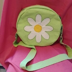 Green Floral Women's Crossbody Bag. Handcrafted.